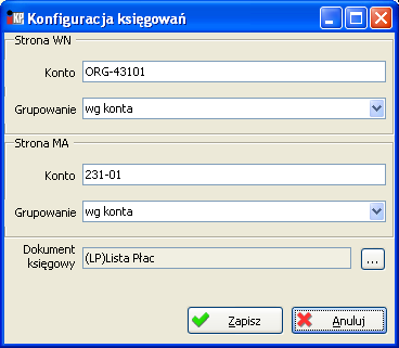 Wynagrodzenia - pobierz z umowy składnik jest pobierany z umowy - wg dni składnik uzupełniany jest do pełnego miesiąca wg dni roboczych (przy czym dni za które przysługuje wynagrodzenie np.