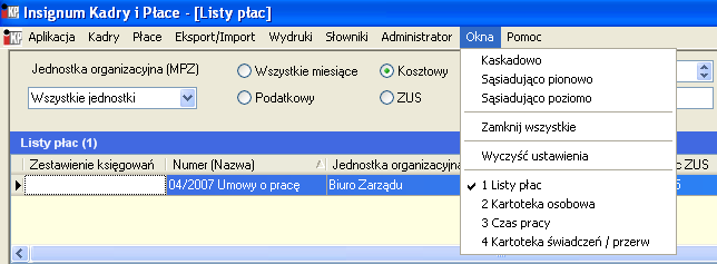 Rozpoczęcie pracy z programem Wyszukiwanie danych Program umożliwia wyszukiwanie danych z dowolnej kolumny tabeli, przez wpisywanie początkowych znaków (liter, cyfr...) szukanej informacji.