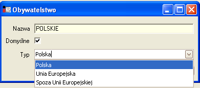 Firma Rys. Słownik godzin Obywatelstwa Aby otworzyć słownik obywatelstw należy wybrać z menu : Słowniki Obywatelstwa. Rys. Słownik obywatelstw Zaznaczenie w kolumnie Domyślne oznacza, że przy dodawaniu pracownika do kartoteki osobowej pole Obywatelstwo zostanie wypełnione tą wartością.