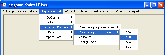 Rozpoczęcie pracy z programem Wybieranie funkcji z menu W górnej części okna znajduje się menu główne zawierające funkcje programu.