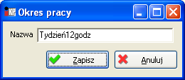 Czas pracy Rys. Godziny pracy w dniu Część okna Wzorce okresu służy do zdefiniowania czasu pracy w dłuższym okresie (np. w tygodniu) przy pomocy wzorców dnia.