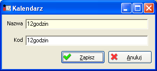 Czas pracy Rys. Okno Kalendarze Aby dodać nowy kalendarz należy klilknąć przycisk. Rys. Dodawanie kalendarza Następnie należy wygenerować kalendarz - przycisk.
