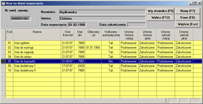 ubezpieczenie zdrowotne. Utworzone grupa danych pozwalająca na określenie przez użytkownika, który z formularzy ZUS został już utworzony i przesłany do programu Płatnik.