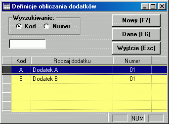 2.10 Inne 2.10.1 Dodatki Funkcja pozwala zdefiniować dowolną ilość sposobów naliczania dodatków (funkcyjnych, A i B) na etatach.