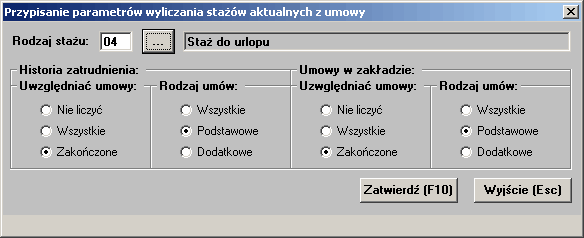 - Warunek selekcji pozwala zawęzić listę do umów (np.