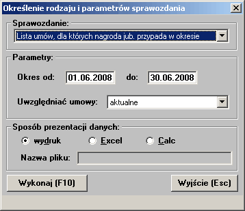 każdej kolumny drukowane jest dodatkowo podsumowanie tej kolumny.