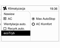 120 Ogrzewanie, wentylacja i klimatyzacja określonego poziomu. Z tego względu spod pojazdu mogą wyciekać krople wytrąconej wilgoci.