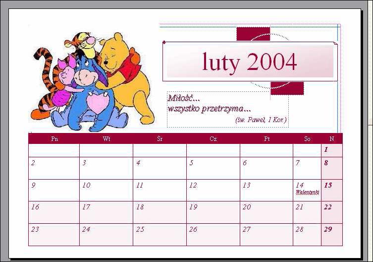 Tworzymy roczny kalendarz kieszonkowy W oknie Nowy z projektu wybieramy polecenie Publikacje do drukowania, następnie Kalendarze a potem Rozmiar kieszonkowy.