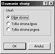 W sekcji Opcje zaznaczamy Wstaw puste strony. Można też wybrad możliwośd utworzenia jednego pola tekstowego na stronie.