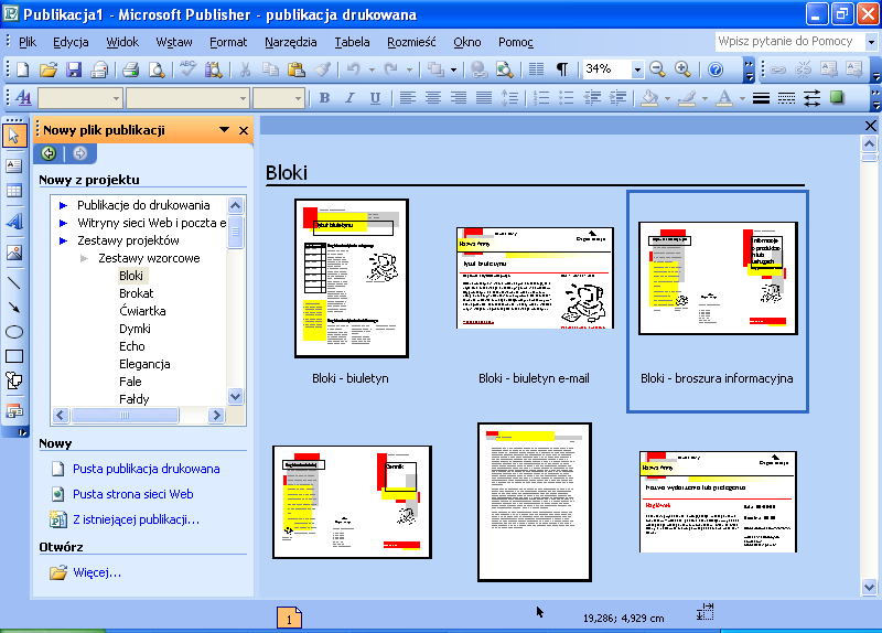 Program MS Publisher - przygotowywanie materiałów promocyjnych Cz. 1.