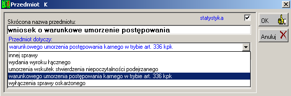 104 W opcji Konfiguracja Rodzaje wniosków należy zdefiniować nowy rodzaj wniosku z ustawionym polem rodzaj wskazującym na odpowiednią podstawę prawną wniosku (rys.10.18)