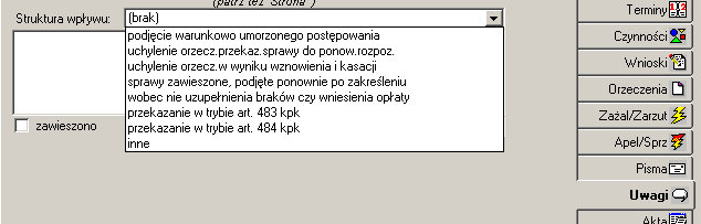 111 Wiersze 7-14 i 22 obliczane są na podstawie wybranej pozycji z listy związanej z trybem przekazania z innej jednostki (rys. 10.12).