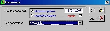 60 tylko wtedy, gdy jej przedmiot będzie identyczny z wybranym w regule, w innym przypadku nie zostanie stworzony taki dokument) Najważniejszym jest wybór szablonu pisma, które będzie wykorzystywany