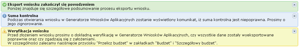 ale mogą też byd wyeksportowane do wniosku jako wartośd w polu Koszty pośrednie.