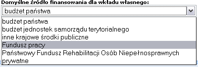 webefs kosztach z nieokreślonym źródłem finansowania, zostanie automatycznie przypisane, wybrane w tym miejscu, źródło finansowania: Można także ustawid domyślne źródło finansowania dla wkładów