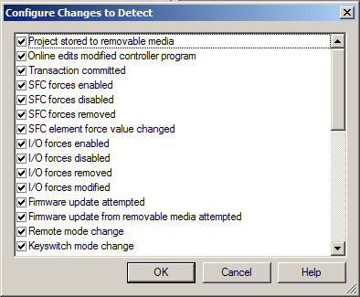 Detekcja Zmian: Controller Change Detection Każdy sterownik udostępnia parametr Change Detection Audit Value Każda zmiana wpływająca na zachowanie sterownika może zmieniać wartość tego parametru