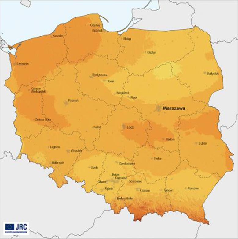 W ciągu roku do powierzchni Ziemi dociera 3.850. 000 EJ.