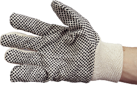 Bawełniane górne obszycie i mocowanie w nadgarstku umożliwiają dopasowanie rękawicy do dłoni użytkownika oraz optymalny komfort i operatywność dłoni podczas wykonywania czynności manualnych.