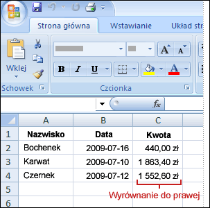35 MS Excel Liczby są wyrównywane do prawej strony komórek Aby wprowadzić ułamki, należy wpisać spację między częścią całkowitą i ułamkiem na przykład 1 1/8.