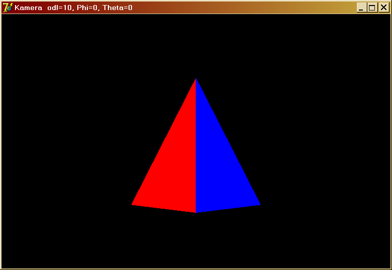 glvertex3f(0, -y0, 2*z0); //dolny przedni //lewa glcolor3ub(255,0,0); //czerwony glvertex3f(0, -y0, 2*z0); //dolny przedni glvertex3f(0, y0, z0); //gorny //prawa glcolor3ub(0,0,255); //niebieski