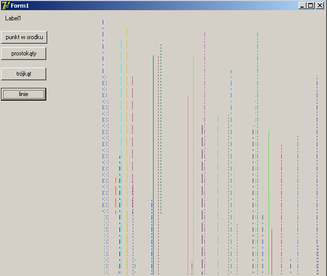 Grafika w Delphi obiekt TCanvas Wyświetlenie na formularzu linii rysowanych różnymi stylami procedure TForm1.