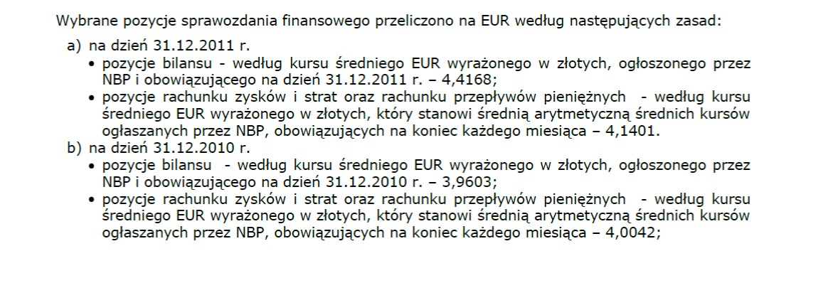 Rozdział: Wybrane dane finansowe Przepływy pieniężne netto z działalności finansowej 61 760 (2 339) 13 983 (591) Informacja na temat przeliczenia