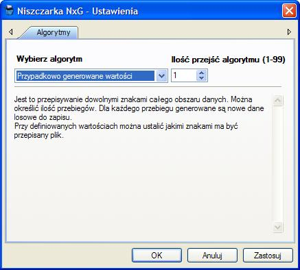 Ustawienia 3.3 US DoD 5220.22-M (8-306/E/C/E) Ten sposób usuwania danych zostal zatwierdzony przez Amerykanski Departament Obrony (Departament of Defence - DoD).