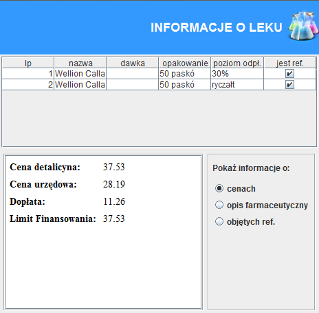 Aby wyświetlić dostępne leki naciskamy klawisz CTRL w polu Dodaj nowy lek.