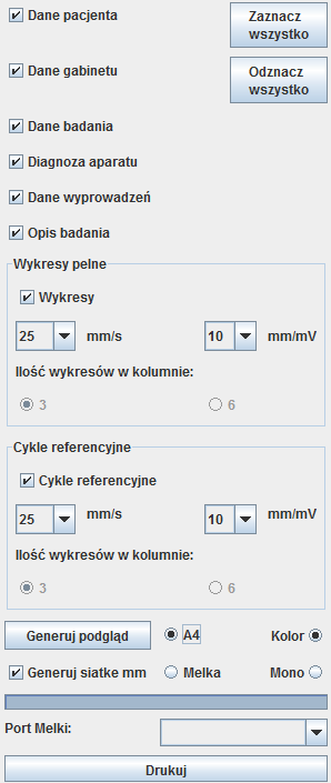 Aby przypisać wykonane badanie EKG do konkretnego Pacjenta figurującemu w kartotece pacjentów, należy wybrać Pacjenta w kartotece pacjentów i przejść do panelu wizyt. Tutaj trzeba wybrać zakładkę EKG.