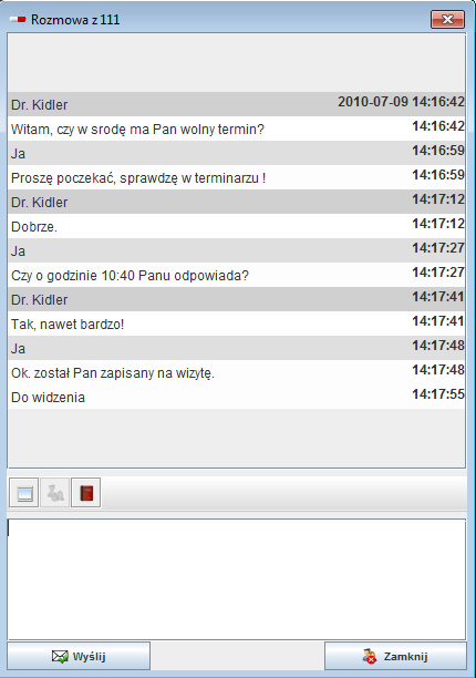 Lista Kontaktów Lista kontaktów posiada listę aktualnie utworzonych profili w systemie MiniMessenger.