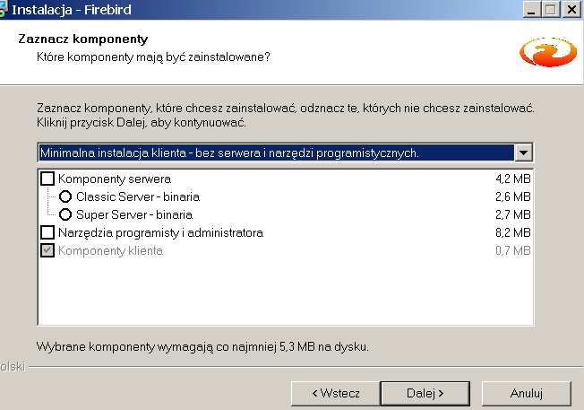 Instalacja oprogramowania 1. Przed instalacją programu EuroTrans2000 naleŝy zainstalować serwer bazy danych Firebird-2.1.1.17910-0_Win32.exe.