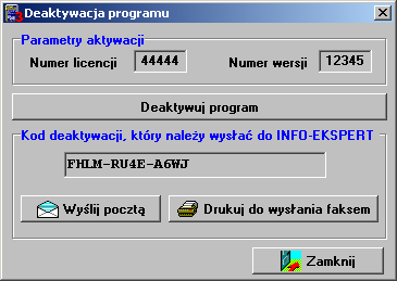 2.6.3.2 Aktywacja końcowa Rys. 2-15 miejsce na wpisanie (przekopiowanie z e-mail'a) KLUCZA AKTYWACJI KOŃCOWEJ otrzymanego z INFO-EKSPERT. - uruchomienie procesu aktywacji końcowej.