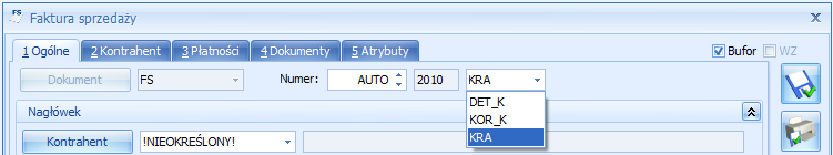 5.7 Koszt Gospodarowania Odpadami (KGO) KGO na transakcjach KGO uwidaczniany jest na dokumentach wystawionych w walucie systemowej PLN, na Przyjęciach Zewnętrznych (PZ), Fakturach Zakupu (FZ),