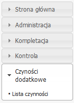 2.7. Czynności dodatkowe Aplikacja pozwala na ewidencjonowanie czasu poświęconego przez pracowników magazynu na czynności inne niż kompletacja i kontrole.