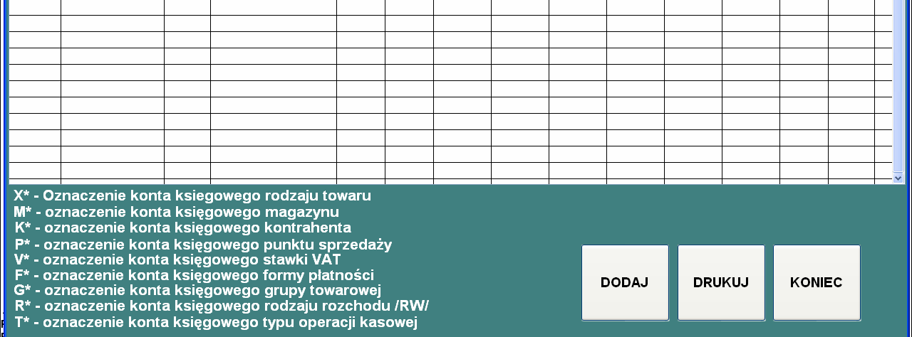 SŁOWNIKI 4. UŜytkownik musi posiadać licencję na program z interfejsem do systemów FK. W wersji demonstracyjnej program nie potrzebuje interfejsu.