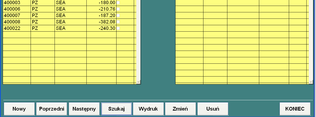 usług na karty klientów oraz do rozliczania zobowiązań i naleŝności związanych z dokumentami zakupu i sprzedaŝy.