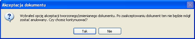 Po dodaniu wszystkich odpadów do listy należy dokonać akceptacji dokumentu PW przy pomocy ikony [Akceptuj].