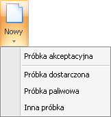 Próbka dostarczona, Próbka paliwowa, Inna próbka. 4.5.2.1.