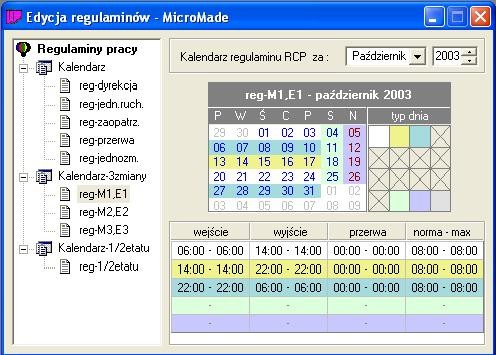 4.Rejestracja Czasu Pracy Na podstawie tak przygotowanego regulaminu powstanie następujący