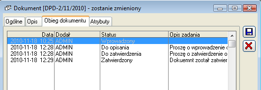 Rysunek 4 Dokument przychodzący 4. Obieg dokumentu Każdy wprowadzony dokument jest automatycznie przypisany do opiekuna. Dalsze postępowanie z dokumentu zależy od skonfigurowania obiegu.