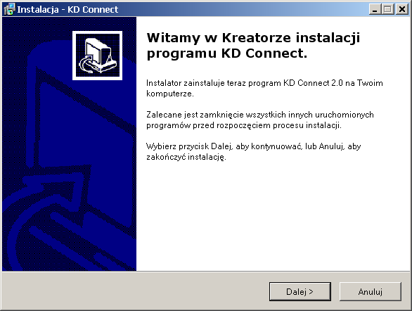 NaleŜy włoŝyć dostarczaną z rejestratorem KD7 płytę CD do napędu CD-ROM. (Punkt dotyczy systemu XP z SP2) Przy pytaniu: Czy system Windows moŝe się połączyć z witryną.