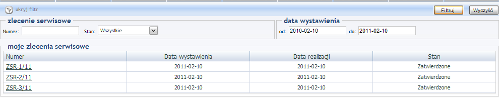 Sekcja Rozpatrzenie reklamacji zawiera następujące informacje: Status status reklamacji Opis Realizacja reklamacji Rysunek 16.98 Szczegóły reklamacji, sekcja: Rozpatrzenie reklamacji.