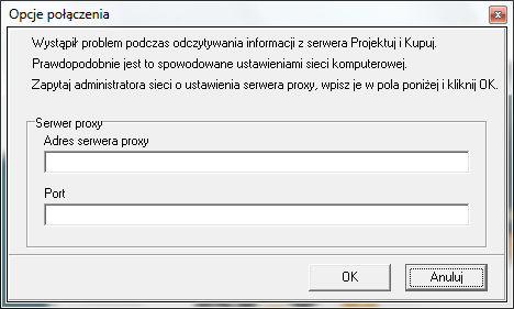 7. Informacje o programie i zmiana ustawień serwera proxy Ostatnią z funkcjonalności programu jest możliwość uzyskania informacji o aplikacji i jej producencie oraz zmiany ustawień połączenia z