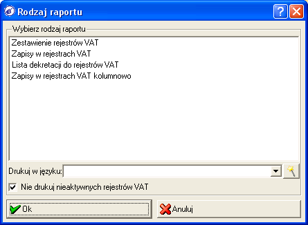 i VAT ( Raporty i zestawienia->vat->raporty VAT ).
