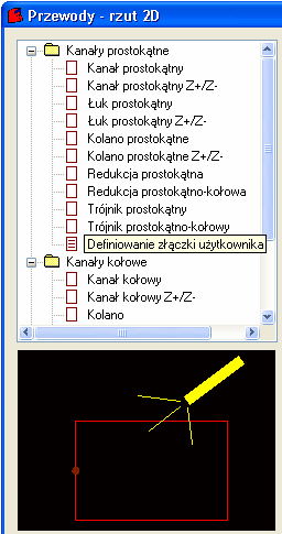 Instalacje rurowe, wentylacyjne i elektryczne: Przewody i kształtki Definiowanie własnych złączek Przy projektowaniu instalacji może istnieć potrzeba wykorzystywania nietypowych złączek.