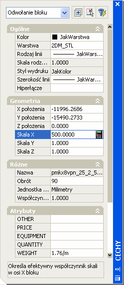 Mechanika: Kształtowniki stalowe i profile W programie CP-System profile stalowe są wstawiane jako bloki. Skala X dla widoków z boku odpowiada długości profili.