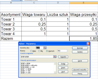 Slajd 4 Mamy do przewiezienia samochodem dostawczym o ładowności 950 kg cztery towary. Pierwszy z nich waży 0,1 kg, drugi 0,25 kg, trzeci 0,5 kg i czwarty 1 kg. Towary są niepodzielne.