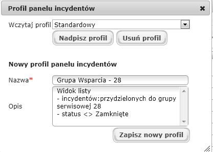 Widoczność kolumn o System umożliwia w widoku listy incydentów włączanie lub wyłączanie widoczności wybranych kolumn Uwaga.