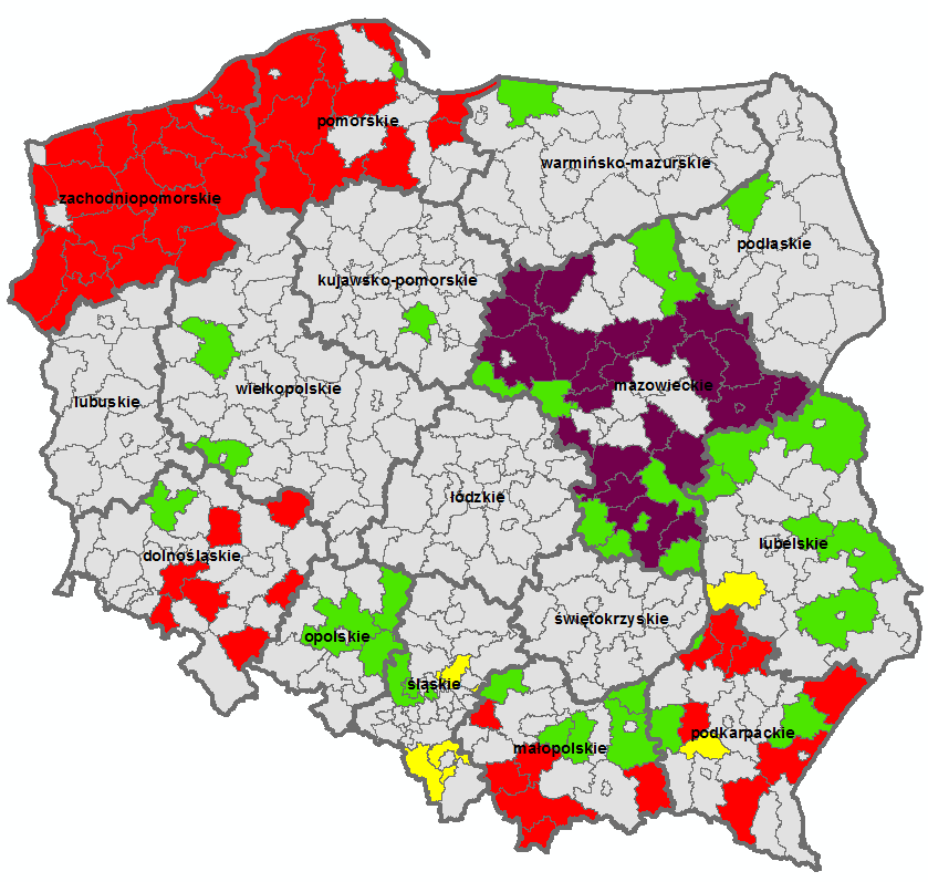 WOJEWÓDZTWO ZACHODNIOPOMORSKIE białogardzki świdwiński szczecinecki stargardzki pyrzycki łobeski koszaliński kołobrzeski wałecki policki gryficki kamieński myśliborski choszczeński sławieński