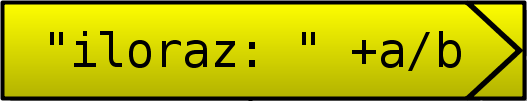 6.2.Tworzenie stringów 6.Proste przykłady schematów policzyć i wypisać sumę: Writeln("suma: "+(a+b)); Jest to zapis jak najbardziej poprawny. Trzeba jednak pamiętać o nawiasach.